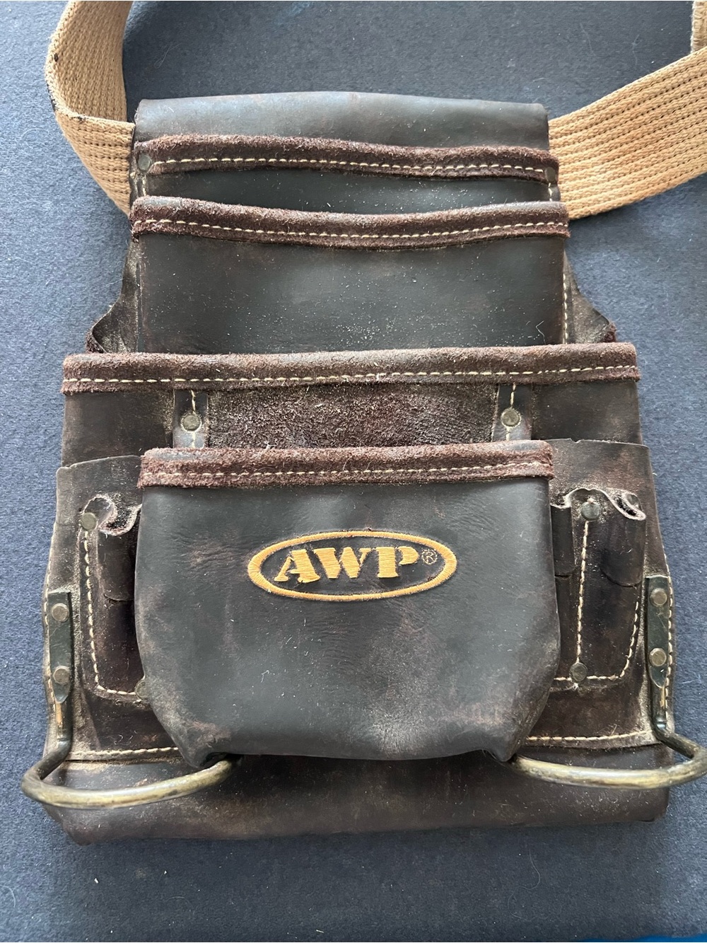 AWP Men's Brown Leather Tool Pouch Belt Bag #Z-18